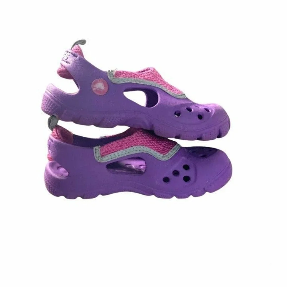 Pink and Purple Crocs Size 12c Girls
